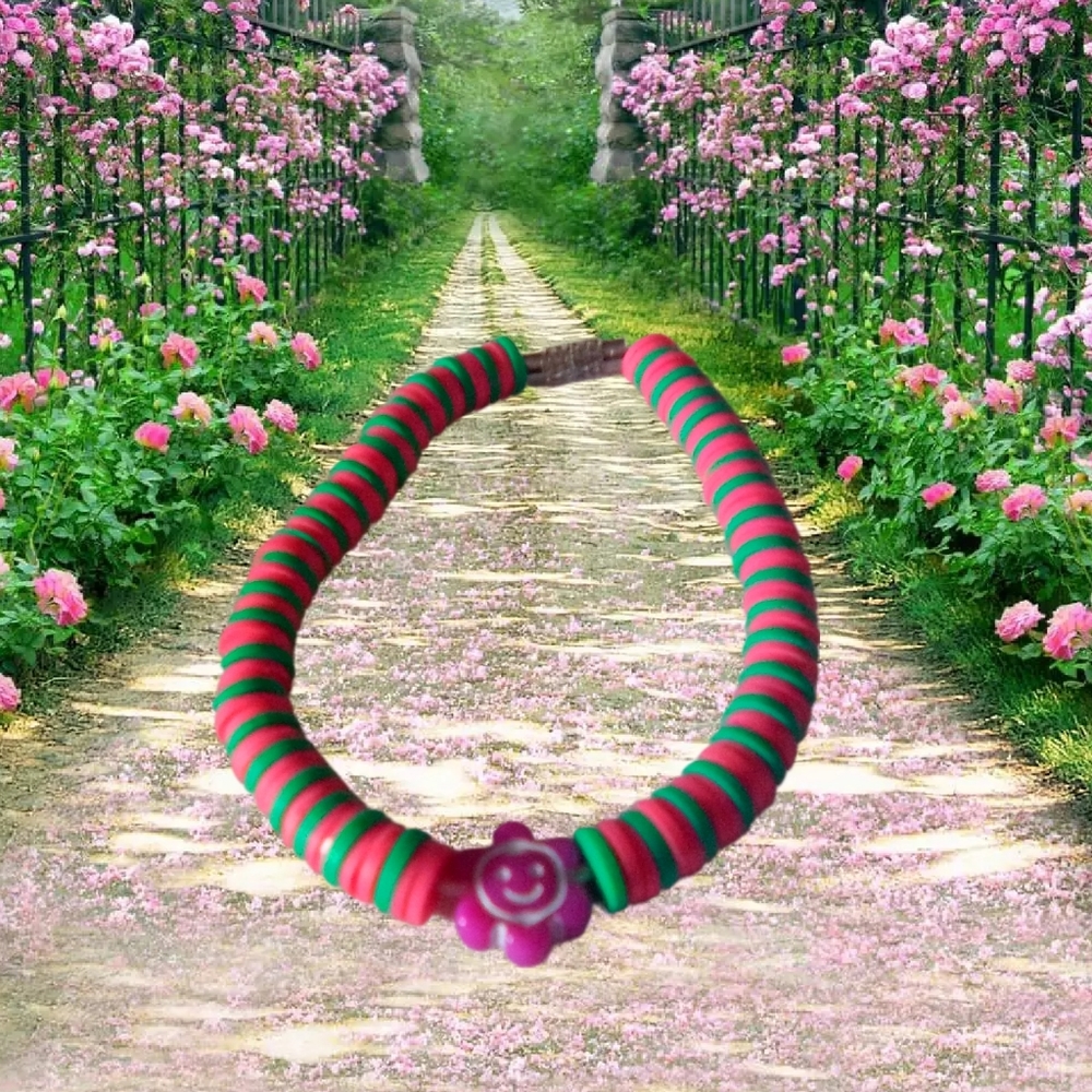 Flower Garden Bracelet Heishi Bead Bracelet Handmade By mxsha beads